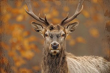 Majestueus hert in natuurlijke sepia tonen van Art & Soul Creations
