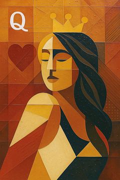 Geometrisches Bild der Herzkönigin. von Galerie Hoppenbrouwers