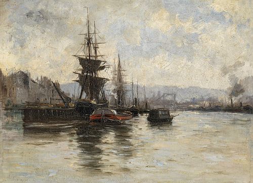 Carlos de Haes-Schepen naar zee, Antiek landschap