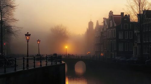 Amsterdam in de mist