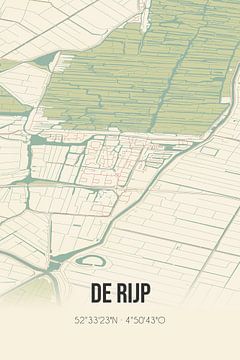 Vieille carte de De Rijp (Hollande du Nord) sur Rezona