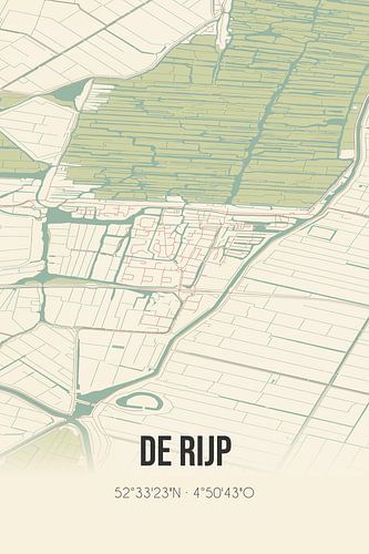 Alte Karte von De Rijp (Nordholland)