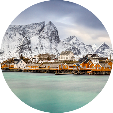 Winter op Sakrisøy, Lofoten, Noorwegen