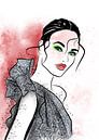 Zilveren glitter mode-illustratie van Janin F. Fashionillustrations thumbnail