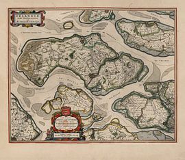 Schouwen Duiveland, Tholen en Noord Beveland, plattegrond Joan Blaeu van Atelier Liesjes