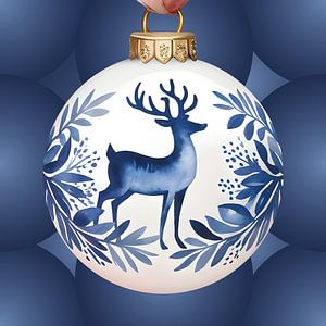 Boule de Noël bleu Delft