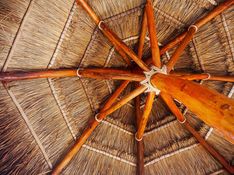 Wicker parasol by Moniek van Rijbroek