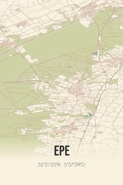 Vintage map of Epe (Gelderland) by Prints of Place