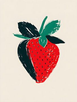 Abstract strawberry with striking texture by drdigitaldesign