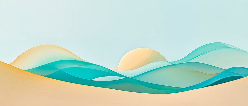 Sanfte Wellen in Pastellfarben von Poster Art Shop