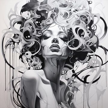 Vrouw artistiek zwart-wit van TheXclusive Art