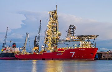 The offshore ship Seven Rio from Subsea 7 in the Waalhaven in Rotterdam