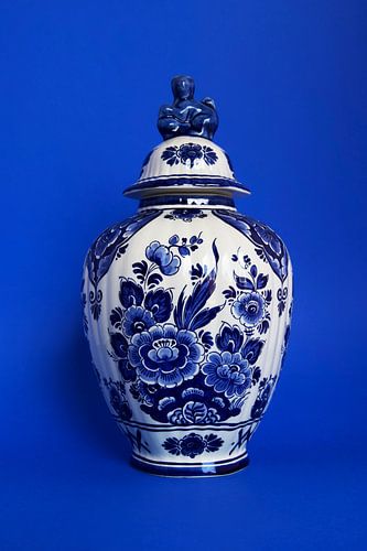 Delfts Blauwe vaas met leeuwtje