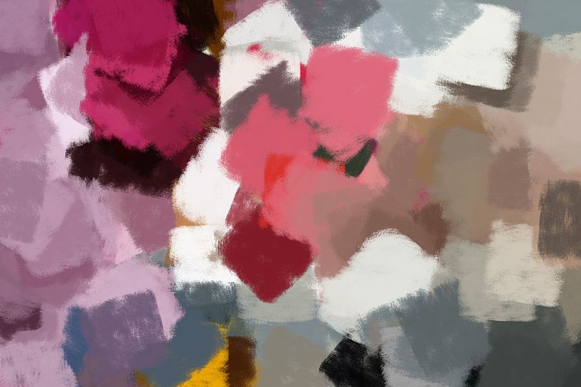 Modern abstract colorful art with pastel color blocks by Dina Dankers