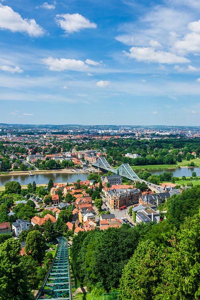 Blick über die Elbe auf Dresden van Rico Ködder