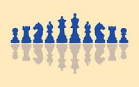 Chess pieces blue and yellow by Studio Miloa thumbnail