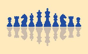 Schachfiguren blau und gelb von Studio Miloa