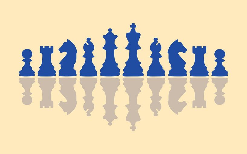 Chess pieces blue and yellow by Studio Miloa