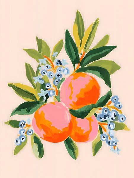 Peaches and blueberries by Gypsy Galleria