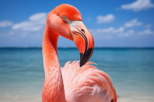 Porträt eines Flamingos