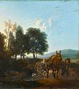 Landschaft mit Maultiertreiber, Karel du Jardin von Meisterhafte Meister Miniaturansicht