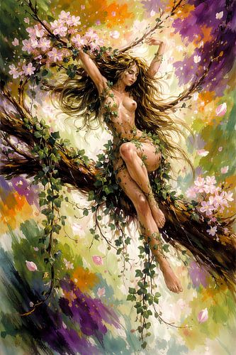Nymphe dans un arbre