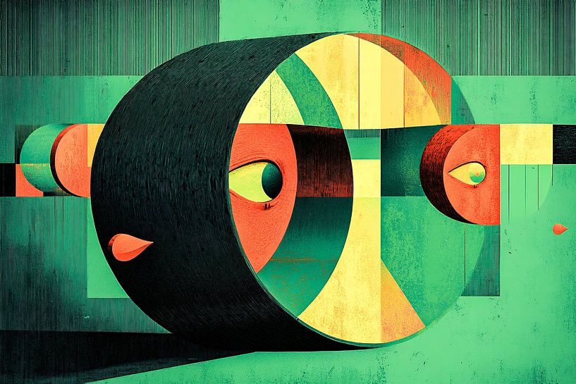 Surrealistisch kunstwerk met lijnenspel van Art & Soul Creations