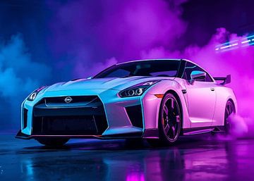 Nissan GT-R R35 White Neon 2 by MIROKKU