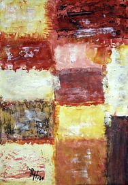 Komposition Squares in Gelb, Braun und Weiß von elha-Art