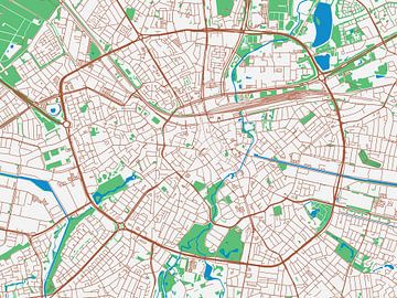 Kaart van Eindhoven in de stijl Urban Ivory van Map Art Studio