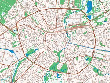 Carte de Eindhoven dans le style Urban Ivory sur De Kaartenwinkel