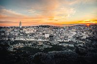 Matera bij Zonsondergang