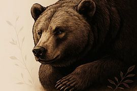 Bruine beer met zachte vacht van Art & Soul Creations