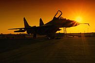 Gevechtsvliegtuig bij zonsondergang van Frank Herrmann thumbnail