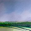 Limburgse landschap voor het onweer | Aquarel schilderij van WatercolorWall