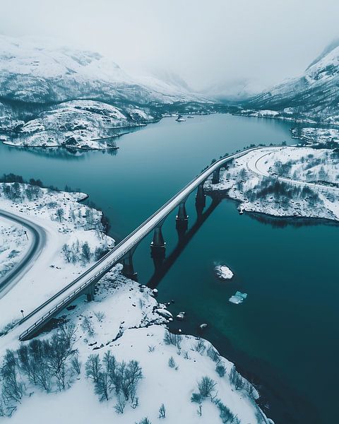 Winter an Norwegens Küste von fernlichtsicht