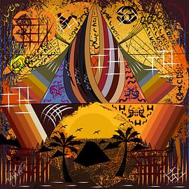 Contemporary and abstract original work of geometrical shapes by EL QOCH