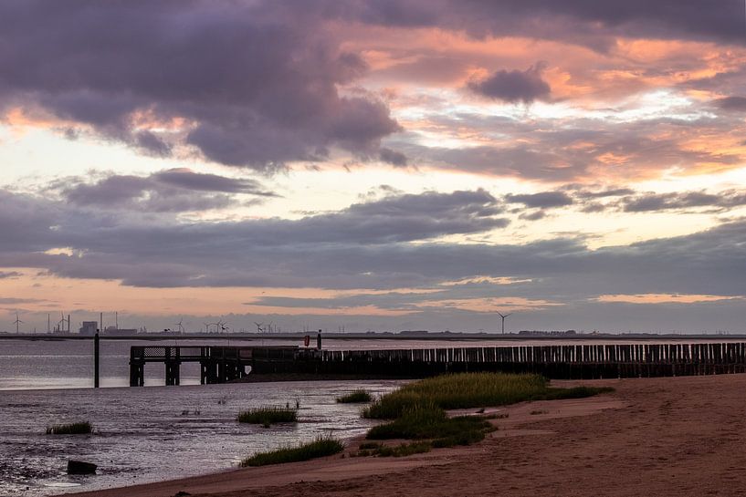 Zonsopkomst Westerschelde van Bert van Wijk