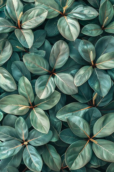 Close-up van Weelderige Groene Bladeren van Art & Soul Creations