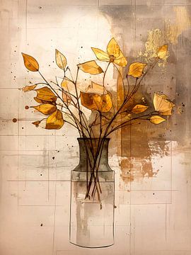 Modern abstract herfst stilleven van Studio Pieternel