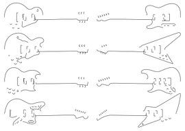Silhouettes of guitars by Drawn by Johan