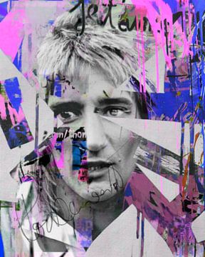 Rod Stewart Plakative Collage  sur Felix von Altersheim