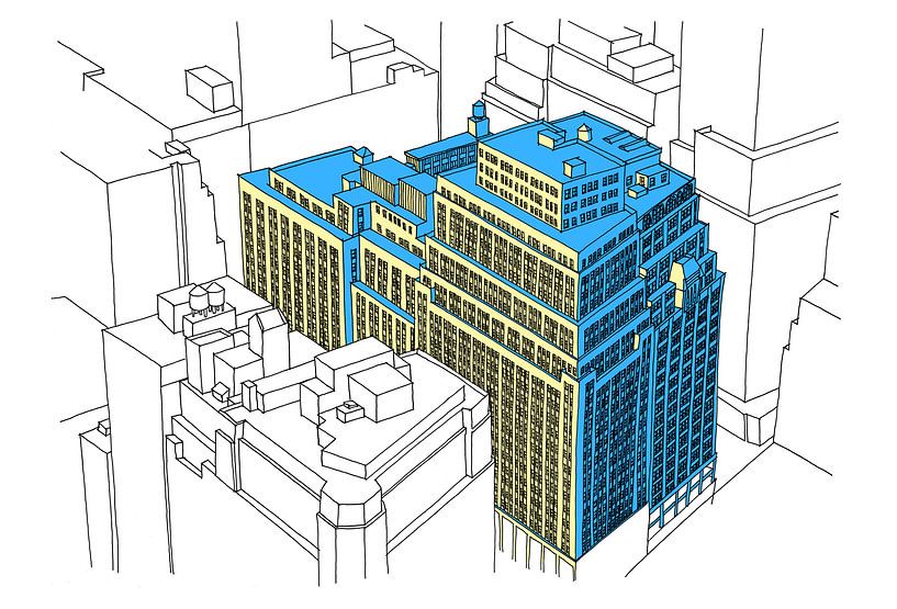 NY City Block Federzeichnung von Maarten Schets