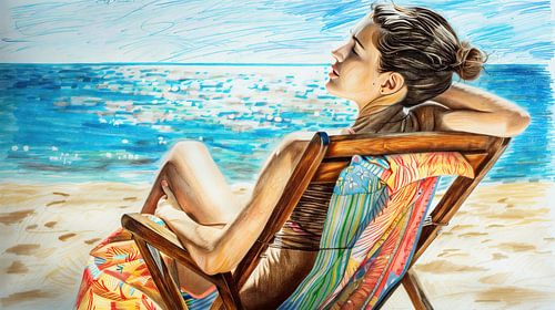 Vrouw op het strand