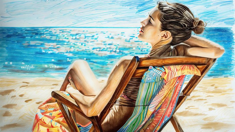 Femme à la plage par Frank Heinz