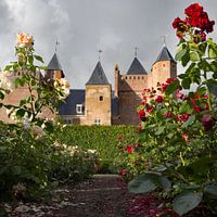 Zicht op Slot Assumburg vanuit de rozentuin