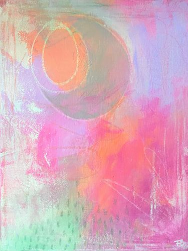 Dromerige Harmonie – serie abstracte acrylkunst in zachte pasteltinten van Femke Bender