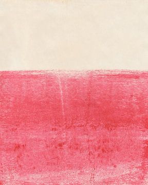 Wit en roze. Abstract landschap. van Dina Dankers