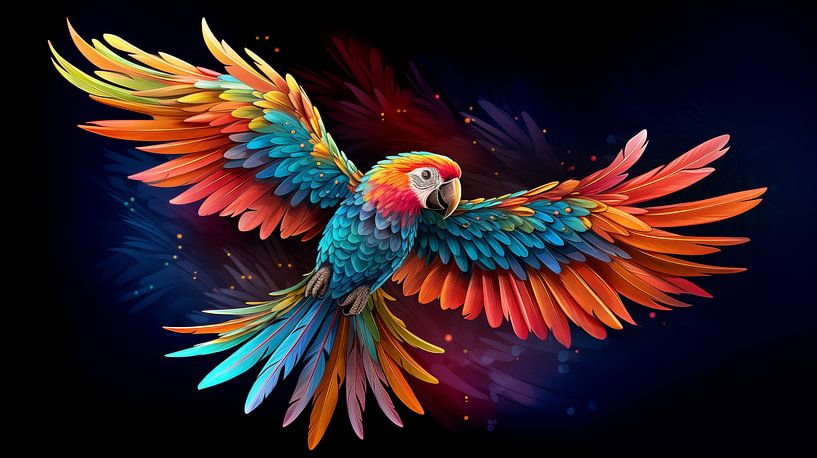 Colourful parrot by Black Coffee