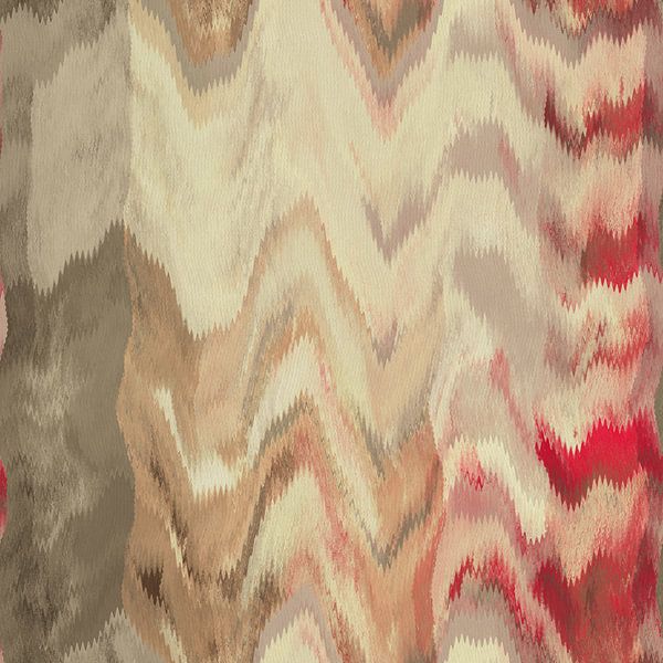 Motif abstrait rétro des années 70 en blanc, taupe, rouge, beige I par Dina Dankers